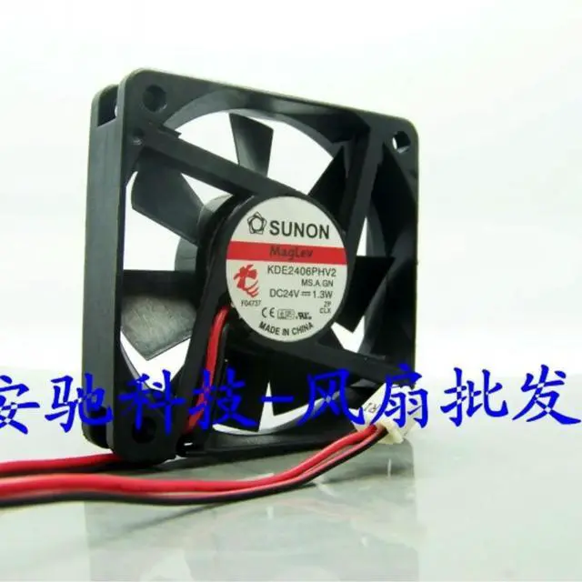 Alt view image 3 of 3 - 2pcs For KDE2406PHV2 6015 60mm DC 24V 1.3W maglev 60X60X15mm IPC axial cooling fans