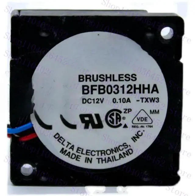 Main image of for Delta Electronics BFB0312HHA TXW3 DC 12V 0.10A 30x30x10mm 3-Wire Server Cooling Fan