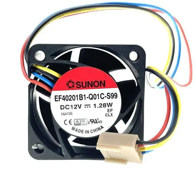 Alt view image 2 of 3 - 2pcs Mute 40mm 4cm 12V PWM Computer Case Cooling Fan,EF40201B1-Q01C-S99 for 40X40X20mm 1.28W 4Pin Quiet Silent Cooler