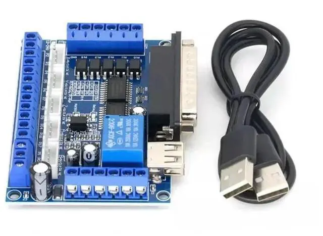 Main image of MACH3 Interface Board CNC 5 Axis With Optocoupler Adapter Stepper Motor Driver + USB cable