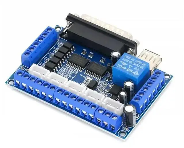 Alt view image 3 of 3 - MACH3 Interface Board CNC 5 Axis With Optocoupler Adapter Stepper Motor Driver + USB cable