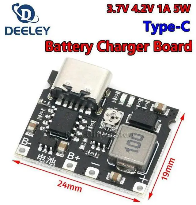 Alt view image 2 of 3 - Lithium Li-ion 3.7V 4.2V Charger Board DC-DC Step Up Boost Module USB Type-C 2A Lithium Fast Charge Module