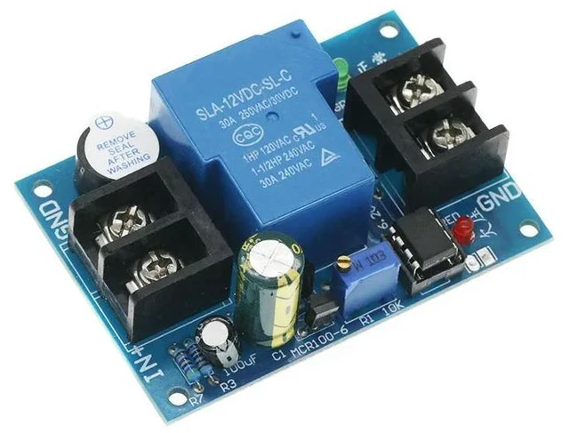 Alt view image 3 of 3 - Universal 12V Protection Board with Delay Anti-over-discharge Controller Low Voltage with LED Indicator Light