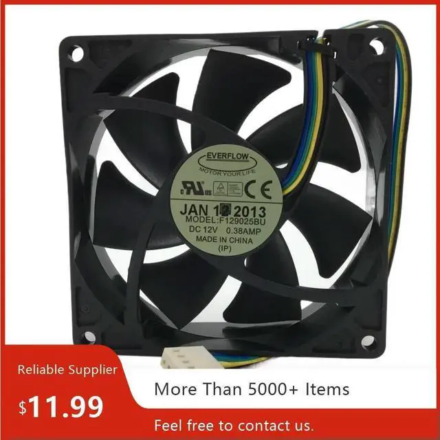 Alt view image 2 of 3 - for Everflow F129025BU 92mm PWM 12V 0.38A 4-Pin PC Cooling Fan CPU Heatsink & Chassis