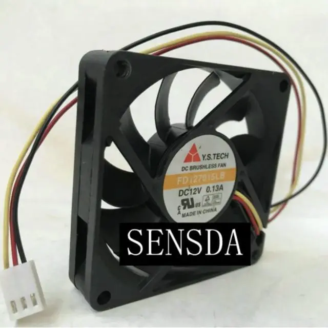 Alt view image 2 of 3 - 70X10mm Axial Fan FD127015LB 70mm 12V 0.13A Dual Ball Bearing Heatsink Cooling Fan, 3200RPM, 3PIN Connector