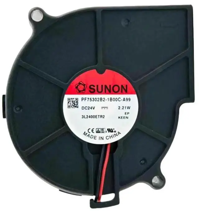 Alt view image 2 of 3 - for PF75302B2-1B00C-A99 75x75x30mm DC24V Cooling Fan 13.8CFM 3000RPM 38.6dBA Low Noise Slim for Electronics Cabinet
