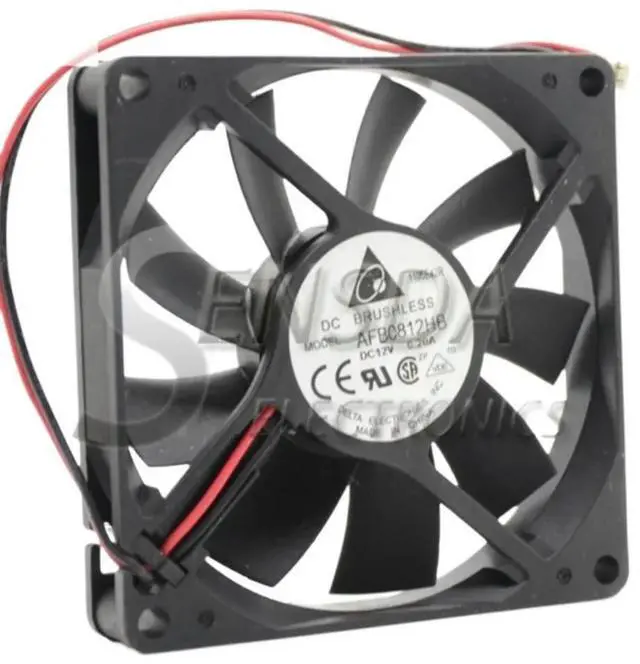 Alt view image 2 of 3 - 80mm Fan for Delta AFB0812HB 80x80x15mm DC 12V 0.20A Dual Ball Bearing Axial Cooling Servers and Inverters