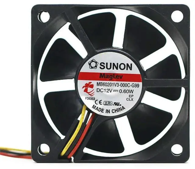 Main image of 60mm Case Fan for MB60201V3-000C-G99 60x60x20mm DC12V Axial | 16.5CFM, 23dBA, 3-Pin, Silent Cooling