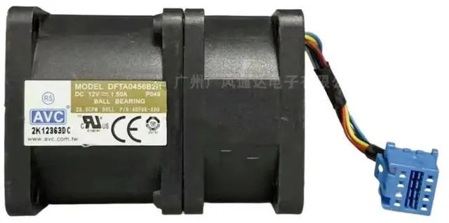 Alt view image 2 of 3 - 4056 40mm For AVC DFTA0456B2H 40x40x56mm 12V 1.50A High-Speed Server Cooling Fan | 4CM Industrial F