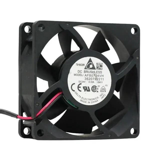 Alt view image 3 of 3 - For Delta AFB0724VH 70x70x25mm 24V 0.33A Dual Ball Bearing Industrial Cooling Fan 5500RPM 52CFM Inverter Cooling