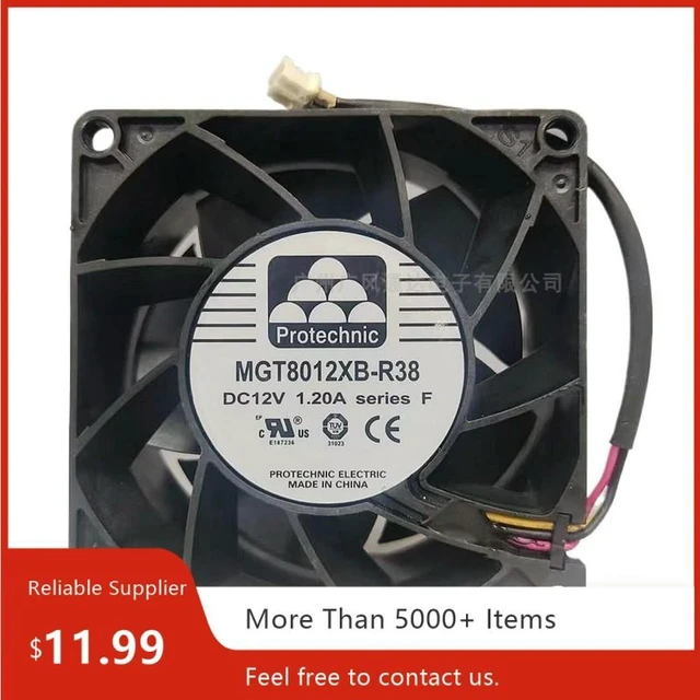 Main image of 80mm Axial Fan for MGT8012XB-R38 High-Speed Fan: 80x80x38mm 12V 1.2A Violent Cooling Blower w/ FG/PWM (Waist Fan Mod)