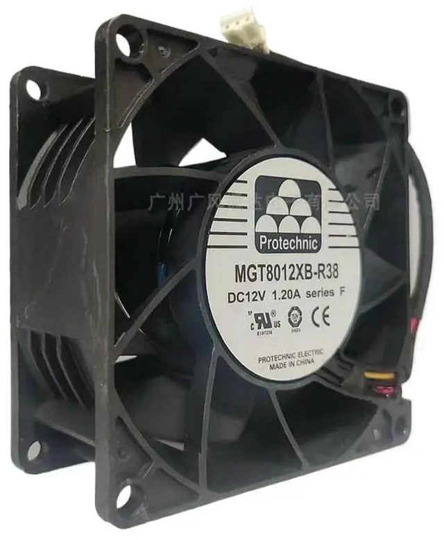 Alt view image 3 of 3 - 80mm Axial Fan for MGT8012XB-R38 High-Speed Fan: 80x80x38mm 12V 1.2A Violent Cooling Blower w/ FG/PWM (Waist Fan Mod)