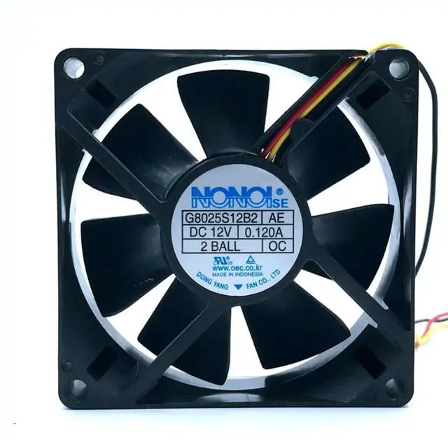 Alt view image 2 of 3 - 8cm Mute Fan G8025S12B2 80mm 12V 0.120A Cooling Fan, Quiet Operation, 80X25mm TV