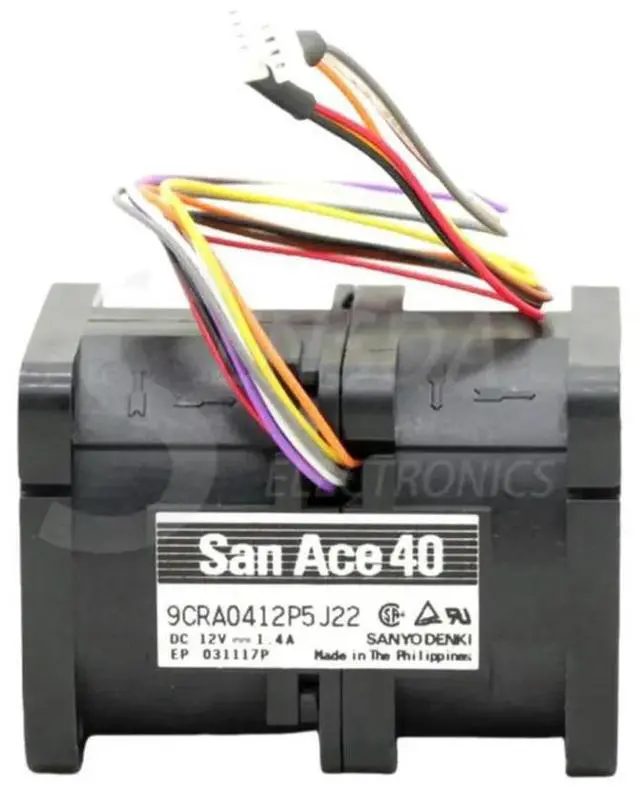 Alt view image 2 of 3 - 40mm High Speed Fan For Sanyo 9CRA0412P5J22 40x40x56mm DC 12V 1.4A Server Cooling Fan 31.8CFM 570Pa