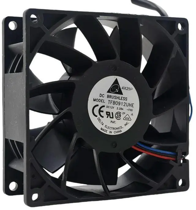 Main image of 92mm 5000RPM High Speed Fan for Delta TFB0912UHE -F00 DC 12V 2.28A 92mm X 92mm X 38mm 9CM 3-wire for Car Modified Cooling Fan