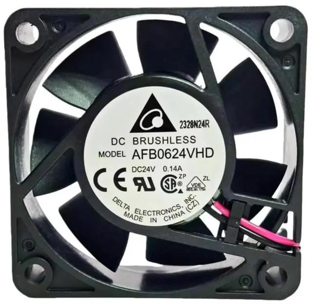 Main image of for Delta AFB0624VHD 6020 24V 0.14A Industrial Cooling Fan 19.8CFM 33dBA Dual Ball Bearing for VFD Telecom Power Supply