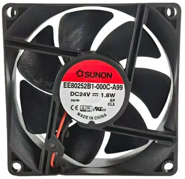 Main image of for EE80252B1-000C-A99 80x80x25mm DC 24V 8025 Cooling Fan, 41CFM 3200RPM for Industrial Equipment, 24V Quiet 33dBA