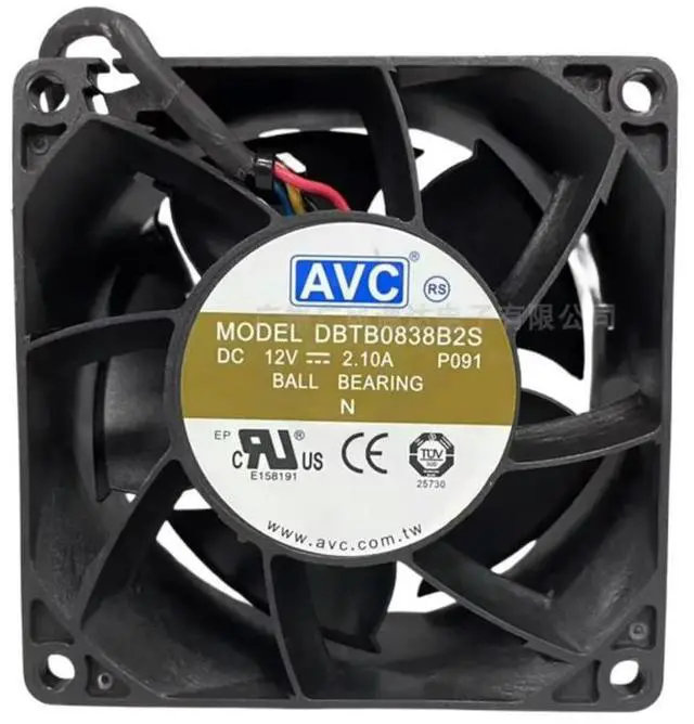 Main image of For AVC DBTB0838B2S 12V 2.10A 80x80x38mm PWM High-Speed High-Airflow DC Fan for Server Case & Industrial Cooling