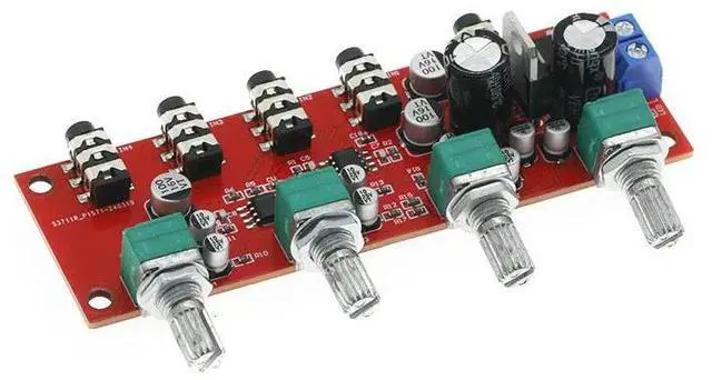 Alt view image 2 of 3 - NE5532 stereo sound source four way mixer audio signal mixing board single power supply