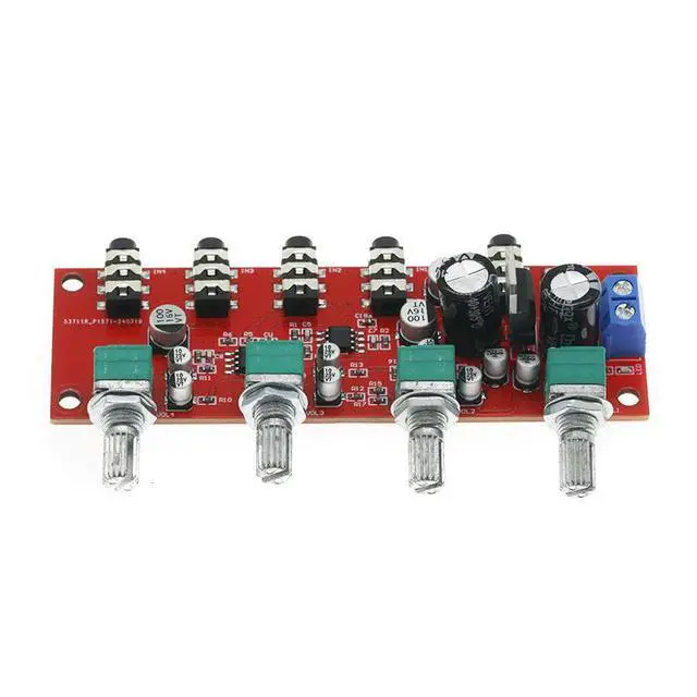Alt view image 3 of 3 - NE5532 stereo sound source four way mixer audio signal mixing board single power supply