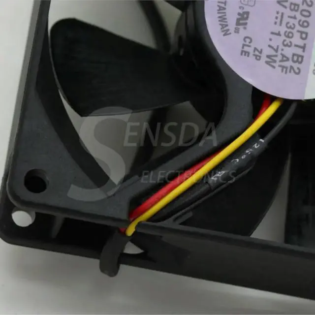 Alt view image 3 of 3 - 92mm Fan for 9cm KD1209PTB2 DC 12V Axial Cooling 48 CFM, 2600 RPM, PBT Plastic,