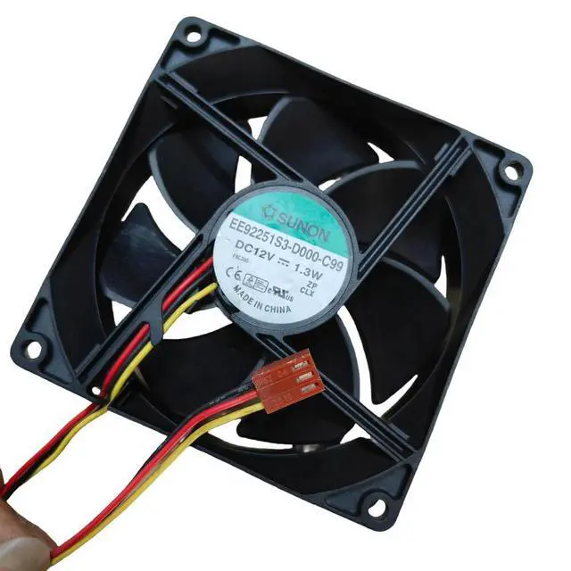 Alt view image 2 of 3 - EE92251S3-D000-C99 12V 1.3W 92x92x25mm Magnetic Levitation Quiet Fan for Chassis, 2200RPM 39CFM 28dBA