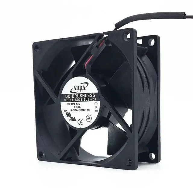 Alt view image 2 of 3 - ADDA AD0812UB-Y51 80mm 12V 0.38A High-Speed Cooling Fan, Dual Ball 4200RPM, 55.39CFM For Industrial & Server Applications