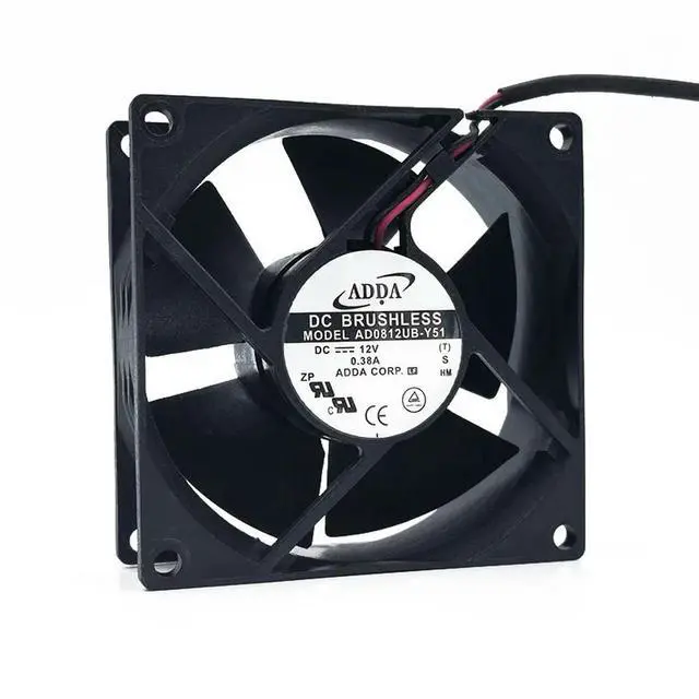 Alt view image 3 of 3 - ADDA AD0812UB-Y51 80mm 12V 0.38A High-Speed Cooling Fan, Dual Ball 4200RPM, 55.39CFM For Industrial & Server Applications