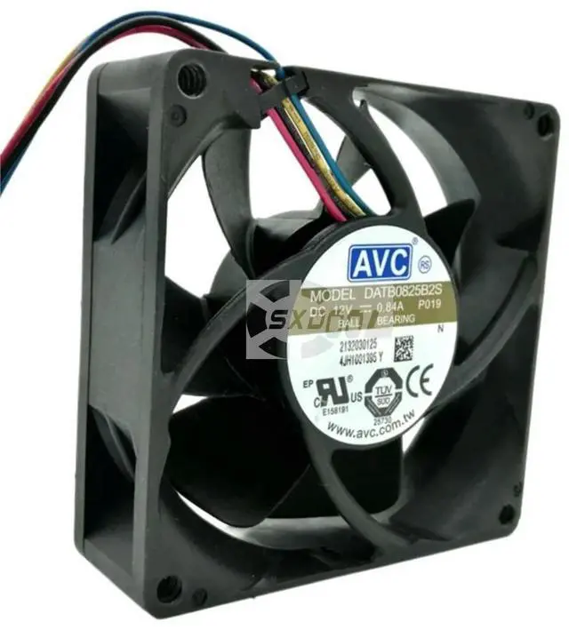 Alt view image 2 of 3 - 80mm High Speed Fan for AVC DATB0825B2S 12V 0.84A PWM Cooling Fan, 6000RPM, Precision Double Ball Bearings, 4-Wire