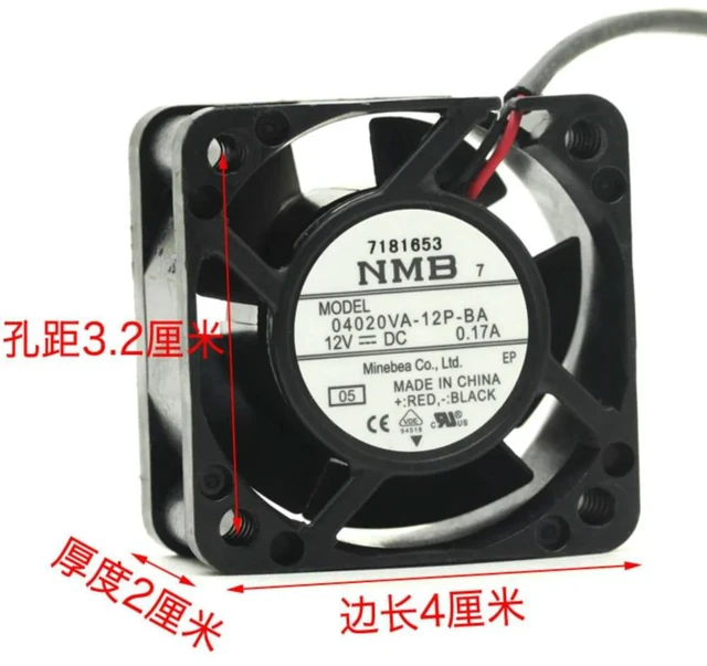 Alt view image 3 of 3 - 40mm Fan 12VDC For 04020va-12p-ba 12V 0.17a 4020 4cm industrial control machine cooling fan