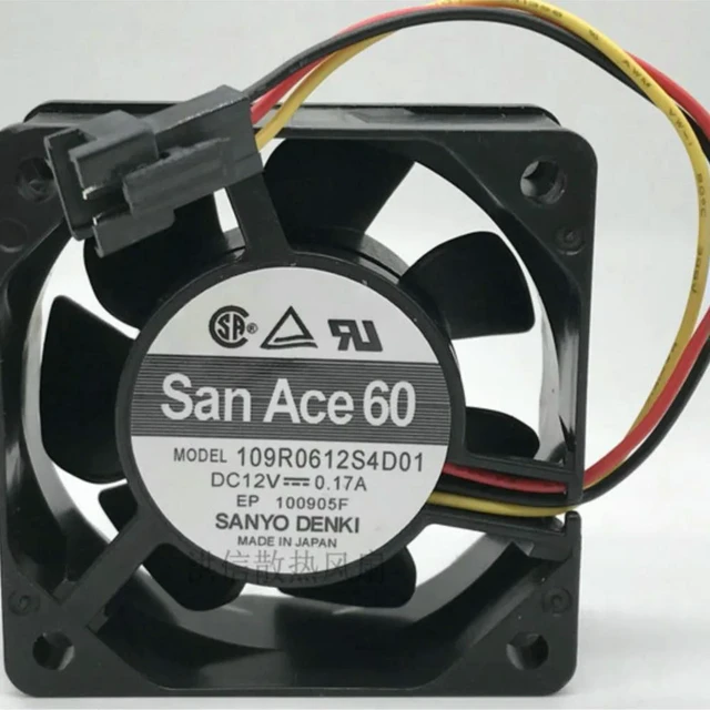 Alt view image 2 of 3 - San Ace 60 109R0612S4D01 60mm 6cm Computer PC Cooling Fan,60X60X25mm DC 12V 0.17A 6025 Cooler