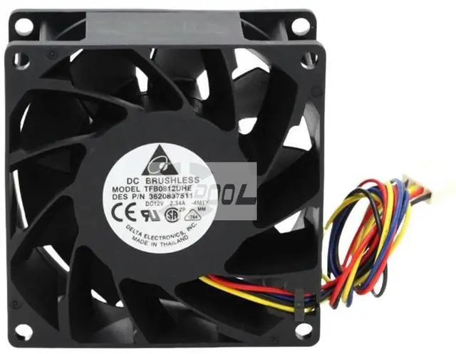 Main image of 80mm High Speed Fan for Delta TFB0812UHE High-Speed 80mm PWM Cooling Fan 12V 2.34A 80x80x38mm Axial Fan for Servers Inverters