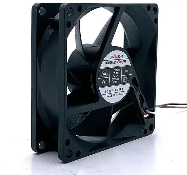 Main image of 80mm 24V Cooling Fan EFS-08E24D DWPH 80*80*25mm DC24V 0.25A 2 Wires DC Case Fan 8cm Sever Inverter Cooling Fan