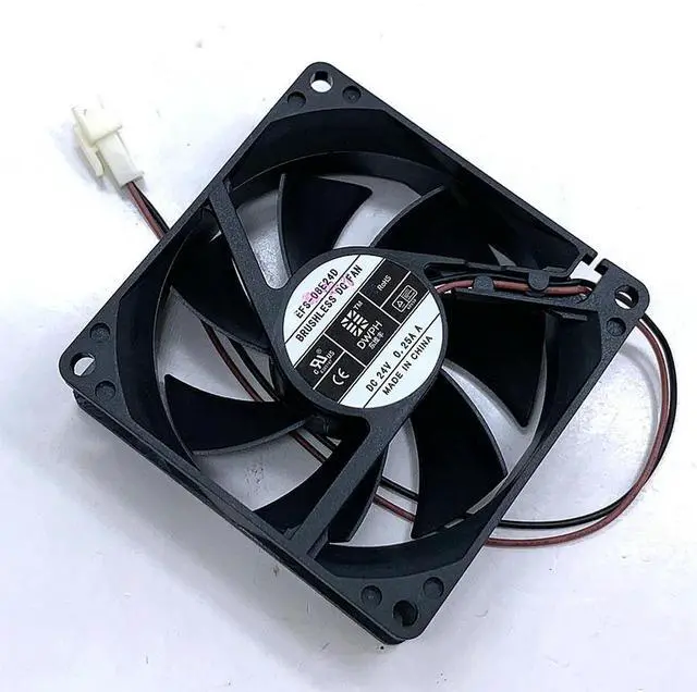 Alt view image 3 of 3 - 80mm 24V Cooling Fan EFS-08E24D DWPH 80*80*25mm DC24V 0.25A 2 Wires DC Case Fan 8cm Sever Inverter Cooling Fan