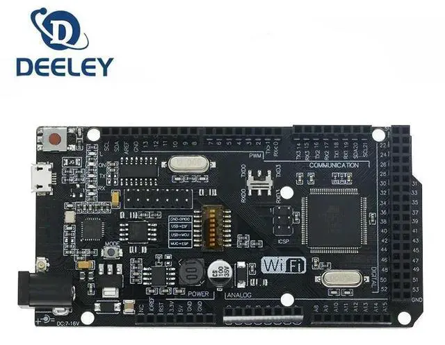 Main image of Mega2560 + R3 ATmega2560+ESP8266 32Mb memory USB-TTL CH340G. Compatible for Mega NodeMCU For WeMos ESP8266
