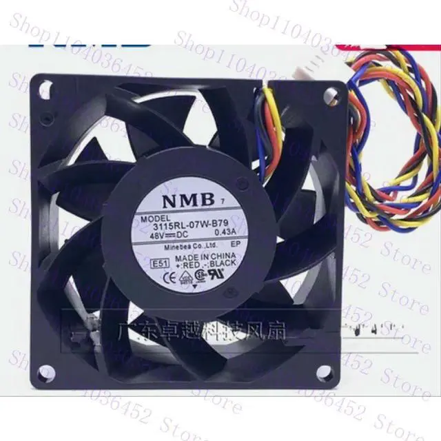 Main image of 1pc for Fan 3115RL-07W-B79 DC48V 0.43A 80*38mm 8CM 4-wire cooling fan