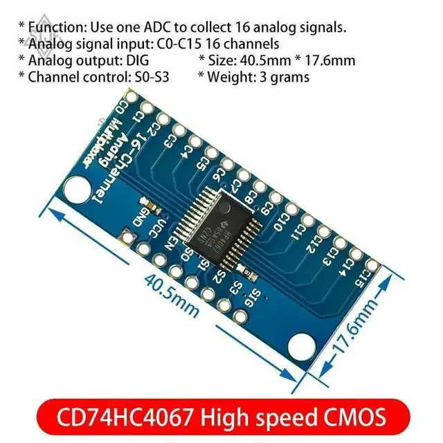 Alt view image 2 of 3 - CD74HC4067 High-speed CMOS 16-channel analog multiplexer Analog/Digital