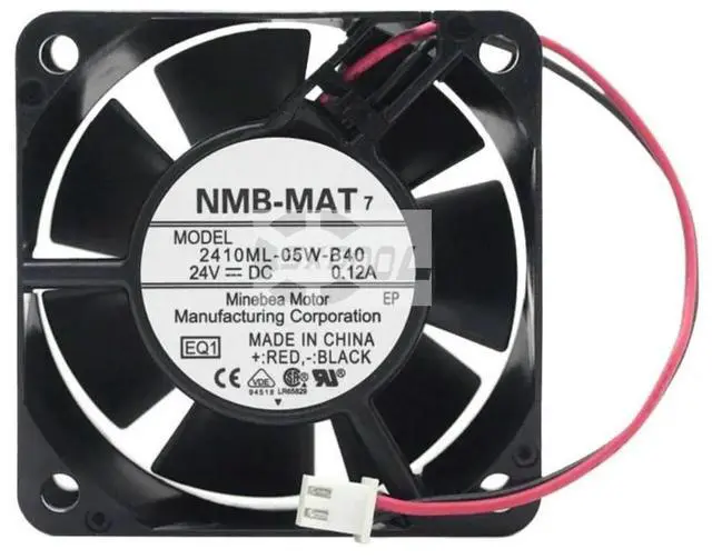 Alt view image 2 of 3 - 60mm 24V Fan for 2410ML-05W-B40 DC Cooling Fan, 0.12A, Dual Ball Bearing, 4500RPM, 21.3CFM Converter & Radiator