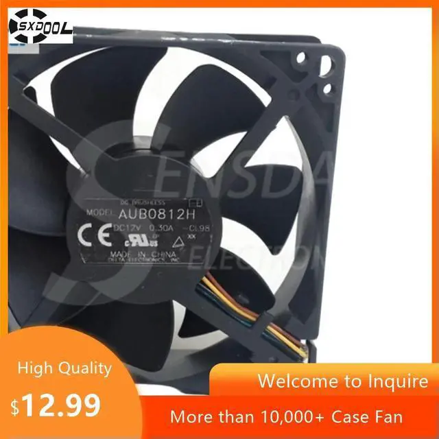 Main image of 80mm Fan for Delta AUB0812H 80mm DC 12V Axial Cooling Fan Hydraulic Bearing, 3000RPM, 35.3 CFM, 60,000 Hour Lifespan