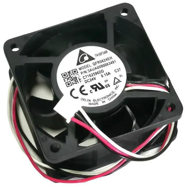 Main image of For Delta QFR0624GH 6025 24V 0.21A Industrial Inverter Cabinet Cooling Fan 60x60x25mm DC High Airflow Ball Bearing Fan
