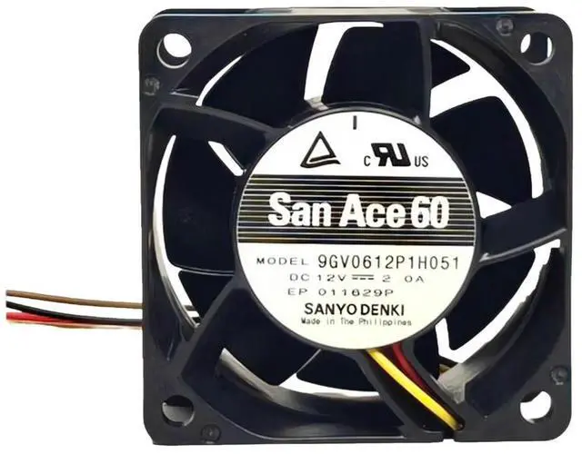 Alt view image 3 of 3 - For Sanyo 9GV0612P1H051 60x60x38mm 12V 2A 4-Wire PWM Cooling Fan High Airflow 6cm Server Industrial Axial Fan