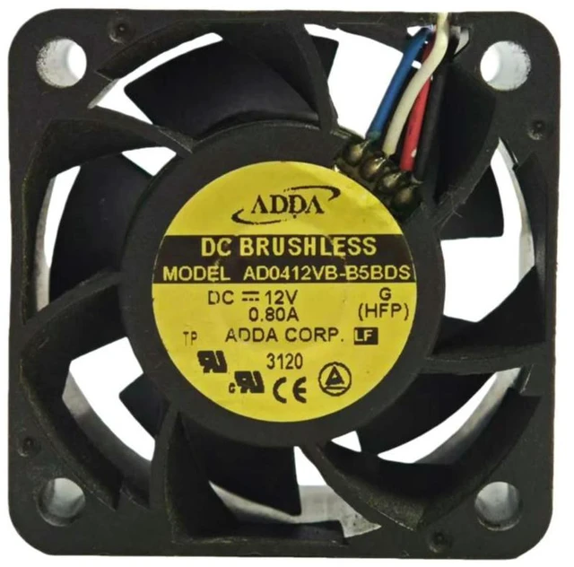 Alt view image 2 of 3 - for ADDA AD0412VB-B5BDS 40x40x28mm 12V Ball Bearing Cooling Fan 4028 | 16000RPM 28CFM High-Speed Industrial Fan