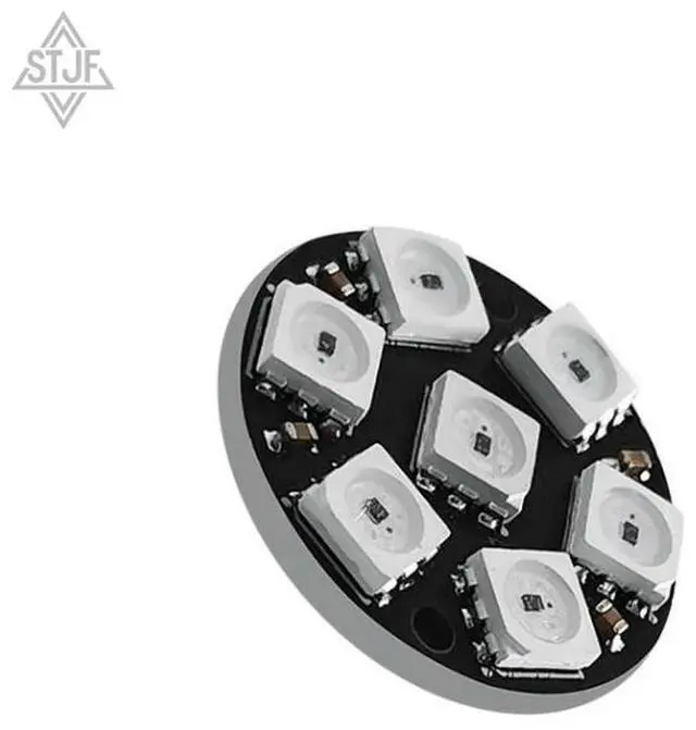 Alt view image 3 of 3 - RGB LED Ring 7 Bits LEDs WS2812 5050 RGB LED Ring Lamp Light with Integrated Drivers for