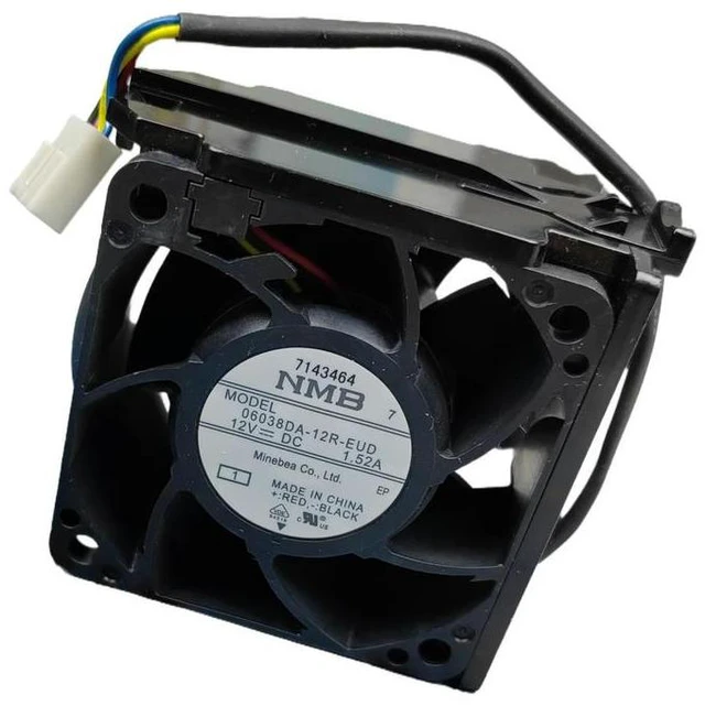Alt view image 3 of 3 - For 06038DA-12R-EUD 60x60x38mm DC 12V 1.52A 4-Wire PWM High Speed Dual Ball Bearing Industrial Cooling Fan 15000RPM