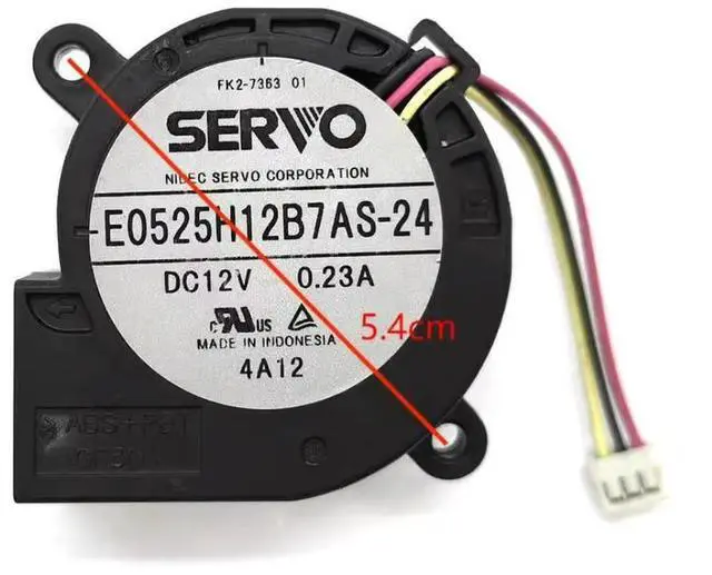 Main image of for SERVO 5025 Blower E0525H12B7AS-24 12V 0.23A Silent Turbo Fan for Projectors