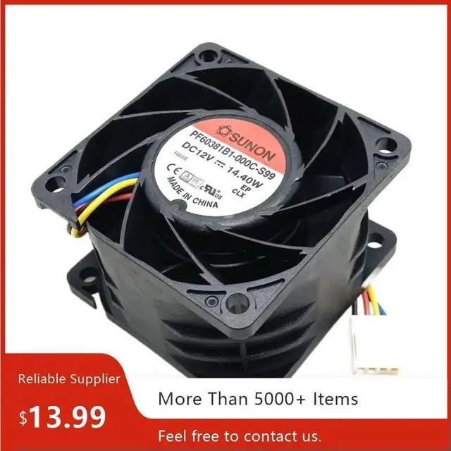 Alt view image 2 of 3 - for 60mm 12V High-Speed Cooling Fan PF60381B1-000C-S99, Dual Ball Bearing, 12000RPM, PWM 14.4W Servers