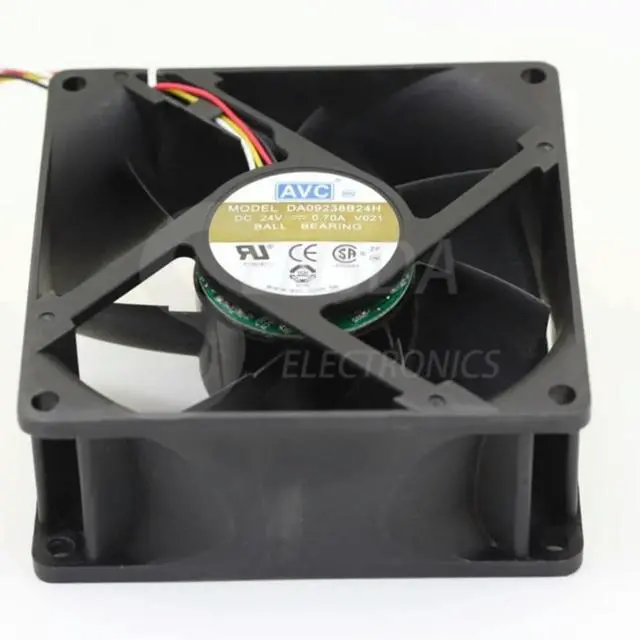 Alt view image 3 of 3 - 92mm Fan for AVC DA09238B24H-018 24V 0.7A 92x92x38mm High-Performance Square Cooling Computer Server Inverter 3-Wire
