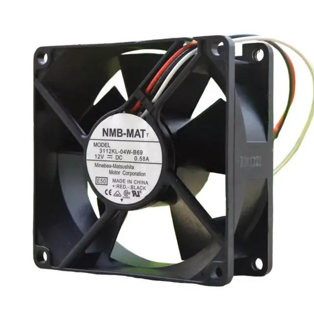 Alt view image 2 of 3 - for 3112KL-04W-B69 80x80x32mm 12V 0.58A Dual Ball Bearing Cooling Fan 4350RPM 58.6CFM Industrial DC Axial Fan