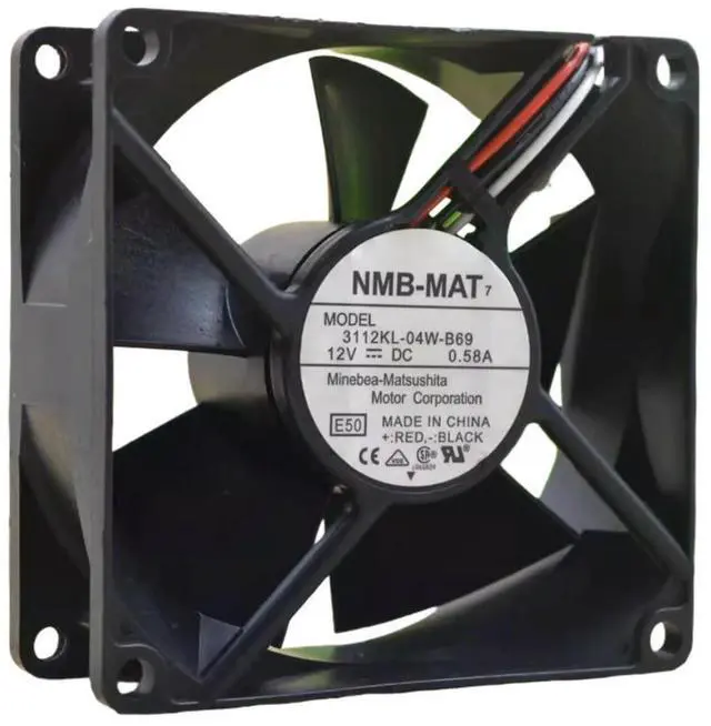 Main image of for 3112KL-04W-B69 80x80x32mm 12V 0.58A Dual Ball Bearing Cooling Fan 4350RPM 58.6CFM Industrial DC Axial Fan