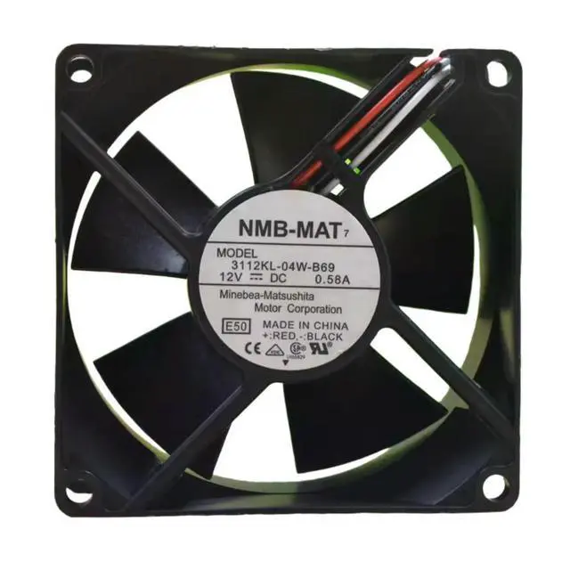 Alt view image 3 of 3 - for 3112KL-04W-B69 80x80x32mm 12V 0.58A Dual Ball Bearing Cooling Fan 4350RPM 58.6CFM Industrial DC Axial Fan